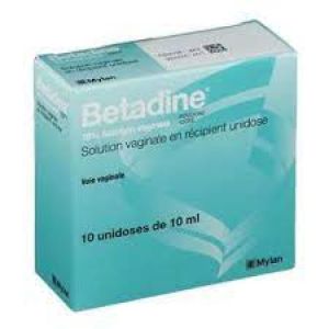 BETADINE 10 %, solution vaginale 10 unidoses 10mL