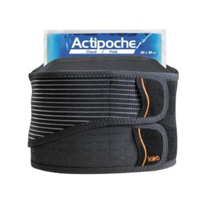 SALVA ACTION DUO THERM Hauteur 26cm - Ceinture Lombaire Actipoche, Double Sangle Abdominale