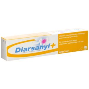 DIARSANYL+ 60ml - Pâte Orale en Cas de Diarrhée Aiguë pour Chiens de 30 à 60 kg - 1 Seringue Doseuse