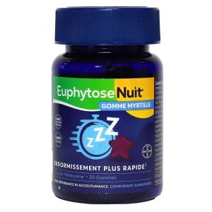 Euphytose Nuit endormissement plus rapide goût myrtille 30 gommes
