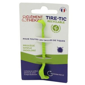 CLEMENT THEKAN Tire-Tic Double Cuillère Recyclable - 1 Unité - Toutes Tailles de Tiques