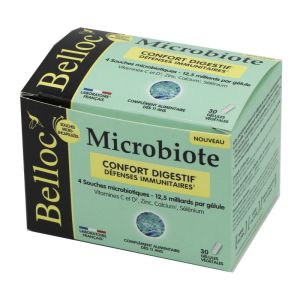 BELLOC MICROBIOTE 30 Gélules Végétales - Confort Digestif, Défenses Immunitaires