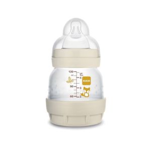 MAM Biberon Easy Start Anti Colique 130ml Lin - 0 Mois et + Tétine Débit 0