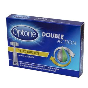 OPTONE Double Action Yeux Irrités 10 Unidoses de 0.5ml - Apaise et Lubrifie