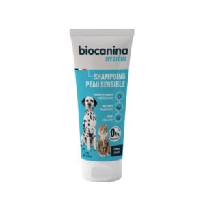 BIOCANINA Hygiène Shampoing Peau Sensible - Chien, Chat - Respecte le pH de la Peau - T/200ml