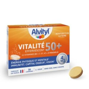 ALVITYL VITALITE 50+ 30 Comprimés Effervescents - Energie Physique et Mentale, Immunité, Capital Osseux, Vision