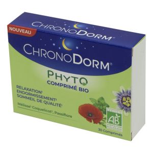 CHRONODORM PHYTO 30 Comprimés BIO - Relaxation, Endormissement, Sommeil de Qualité