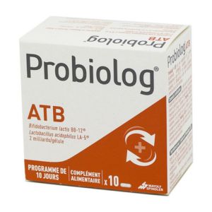 PROBIOLOG ATB 10 Gélules - Flore Intestinale - Bifidobactérium Lactis et Acidophillus