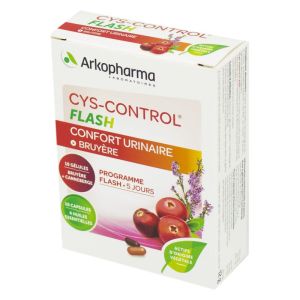 CYS CONTROL Flash 36mg 10 + 10 Gélules - Complément Alimentaire Confort Urinaire