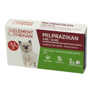 MILPRAZIKAN Chats 4mg/10mg Vermifuge pour Chat de 0.5 à 2 kg - Antiparasitaire Interne - Bte/2