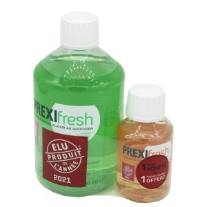 PREXIFRESH Bain de Bouche 500ml Saveur Menthe + 100ml Saveur Mangue (Offert)