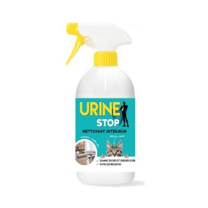 URINE STOP CHAT Nettoyant Intérieur Spray 500ml - Elimine les Taches et les Odeurs d’ Urine, Evite les Récidives