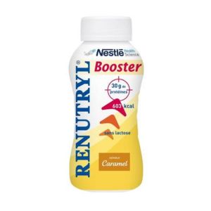 RENUTRYL BOOSTER Caramel - Complément Nutritionnel 600 Kcal - Lot de 4 - Bouteille/300ml x4 - NESTLE