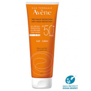 AVENE SOLAIRE Lait Lotion SPF50+ Visage et Corps - UVA UVB - Skin Protect Ocean Respect - 250ml