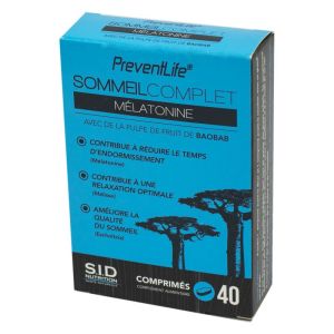 PREVENTLIFE SOMMEIL COMPLET MELATONINE - Sommeil et Relaxation - Complément Alimentaire Contribuant