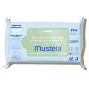 MUSTELA 60 Lingettes Nettoyantes à l' Avocat BIO - Visage, Mains, Siège