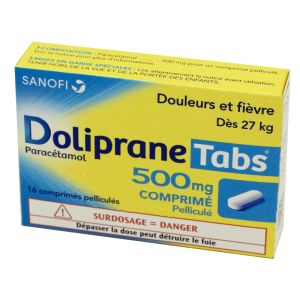 DolipraneTabs 500 mg, 16 comprimés pelliculés