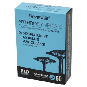 PREVENTLIFE ARTHROSYNERGIE 60 Comprimés - Souplesse et Mobilité Articulaire