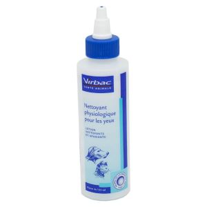 VIRBAC Nettoyant Physiologique Pour les Yeux et ses Annexes 125ml - Pour Chiens et Chats