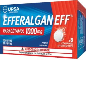 Efferalgan 1000 mg, agrumes - 8 comprimés effervescents