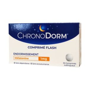 CHRONODORM Mélatonine 1mg, 30 Comprimés Sublinguaux - Complément Alimentaire Endormissent, Sommeil