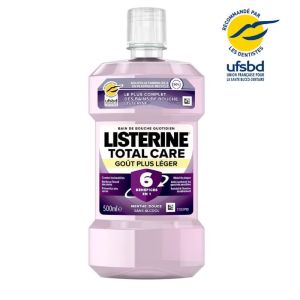 LISTERINE Total Care Goût Plus Léger 500ml - 6 Bénéfices en 1 - Bain de Bouche