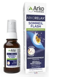 ARKORELAX SOMMEIL FLASH Spray Sublingual 20ml - 1.9mg Mélatonine - Action Rapide
