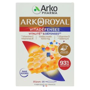 ARKOROYAL Vitadéfenses sans sucre 20 ampoules