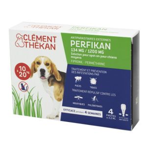 PERFIKAN 134 mg/1200 mg Chiens 10 à 20 kg Anti Parasitaires Externes - 4 pipettes