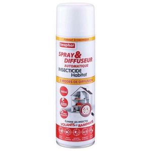 BEAPHAR Spray et Diffuseur Automatique Insecticide Habitation 500ml - Insectes Volants et Rampants