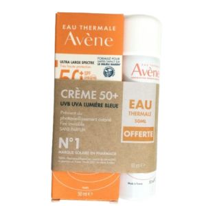 AVÈNE - Crème 50+ uvb uva lumière bleue + Eau thermale 50 ml OFFERTE