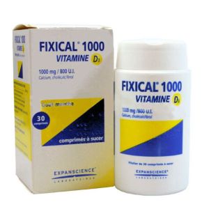 Fixical Vitamine D3 1000 mg/800 U.I., 30 comprimés à sucer