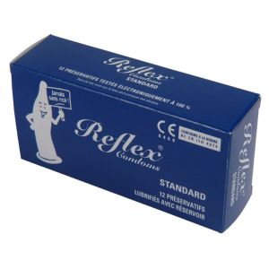 REFLEX Condoms Standard 25 Préservatifs Lubrifiés avec Réservoir