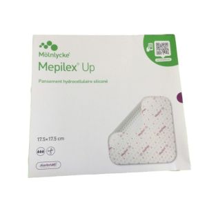 MÖLNLYCKE , MEPILEX UP 17,5 X 17,5 cm, Pansement Hydrocelluraire sliiconé à micro-adhérence sélective , Bte/10
