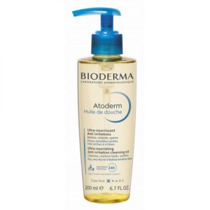 BIODERMA Atoderm Huile de Douche 200ml Ultra Nourrissante, Anti Irritations - Peaux Sensibles Sèches