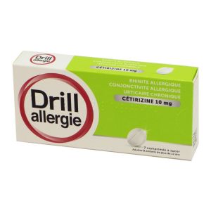 Drill Allergie Cétirizine 10 mg, 7 comprimés à sucer