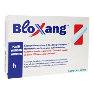 BLOXANG Eponge Hémostatique Bte/4 - Plaies Cutanées, Nasales, Dentaires