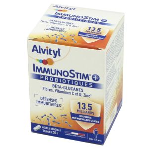 ALVITYL IMMUNOSTIM+ PROBIOTIQUES 30 Gélules - 13.5 Milliards de Souches Micro-Encapsulées