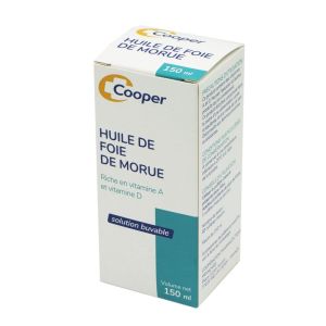 COOPER Huile de Foie de Morue Riche en Vitamine A et Vitamine D - Solution Buvable 150 ml