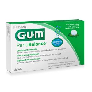 GUM PERIOBALANCE 30 Comprimés à Sucer - Hygiène Bucco Dentaire - A Base de Lactobacillus reuteri Prodentis