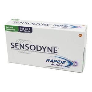 SENSODYNE Rapide Action Lot de 2x 75ml - Dentifrice Protection Longue Durée