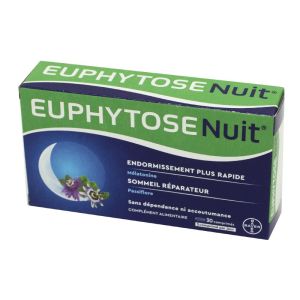 EUPHYTOSE NUIT 30 Comprimés - Endormissement plus Rapide, Sommeil Réparateur