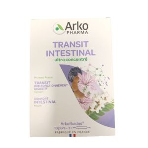 ARKOFLUIDES Transit Intestinal BIO - Tamarin, Mauve, Pruneau - Innovation UltraExtract - Bte/20 amp