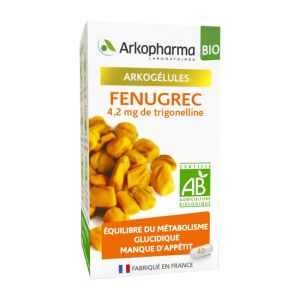ARKOGELULES FENUGREC BIO Bte/40 Gélules 4.2mg de Trigonelline - Métabolisme Glucidique