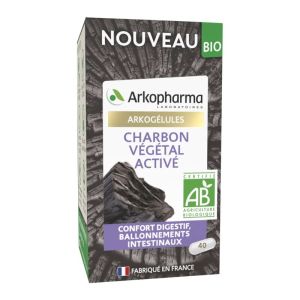 ARKOGELULES BIO Charbon Végétal Activé - Bte/40 - Confort Digestif, Ballonnements Intestinaux