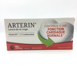 ARTERIN Levure de Riz Rouge 2.9mg de Monacolines 90 Comprimés - Contribue à une Fonction Cardiaque Normale - PACK ÉCO 2 MOIS + 1MOIS - 3595895317892