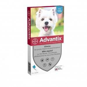 ADVANTIX PETIT CHIEN 4 à 10kg - Spot-on Pipette - Bte/4 x 1ml - BAYER SANTE ANIMALE