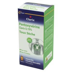 CLARIX Toux sèche Pentoxyvérine Adultes Solution buvable - 200 ml