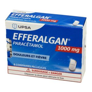 Efferalgan 1000 mg, 8 comprimés pelliculés