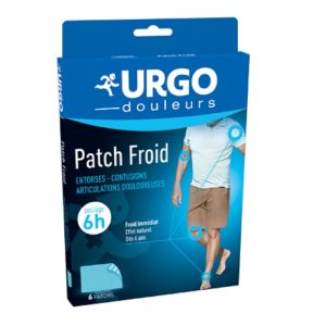 URGO DOULEURS Patch Froid Bte/6 - Soulage 6 Heures, Dès 6 Ans - Entorses, Articulations, Contusions
